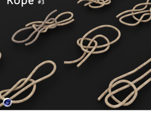 Knot model Strong Rope Knot 3 3D Model