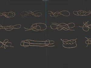 Knot model Strong Rope Knot 3 3D Model