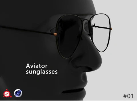 アビエーター サングラス 3Dモデル