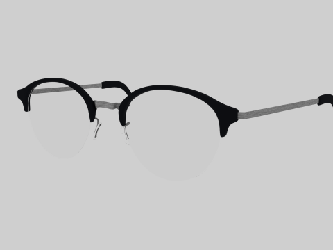 Round half frame glasses 3D 모델