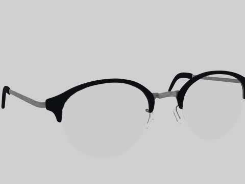 Round half frame glasses 3D 모델