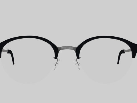 Round half frame glasses 3D 모델