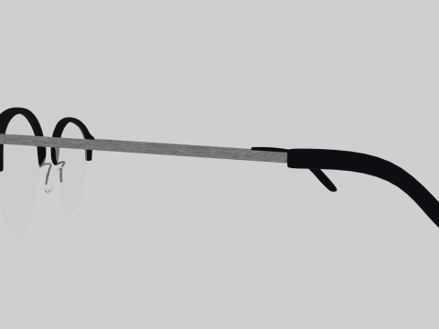 Round half frame glasses 3D 모델