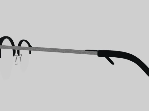 Round half frame glasses 3D Model