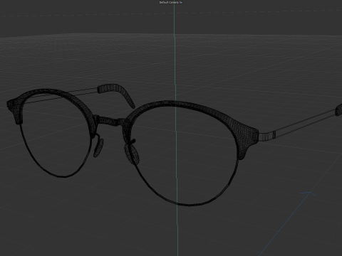 Round half frame glasses 3D 모델