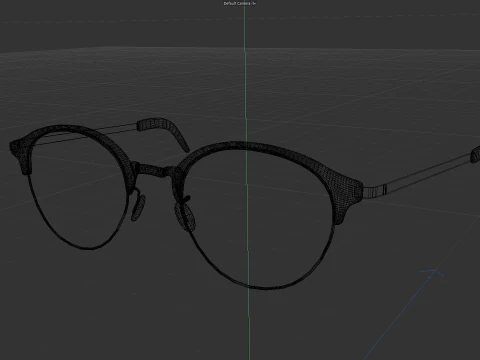 Round half frame glasses 3D Model