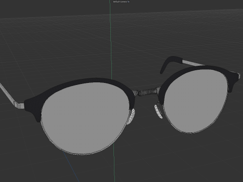 Round half frame glasses 3D 모델