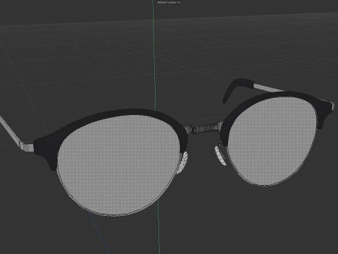Round half frame glasses 3D Model