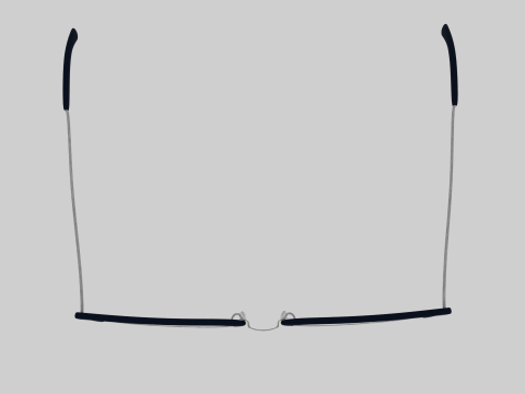 Square half frame glasses Model 3D