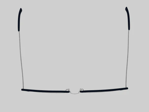 Square half frame glasses 3D Model