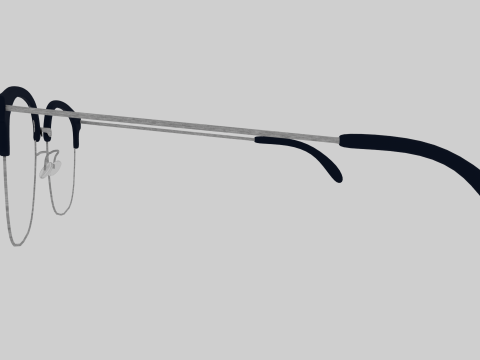 Square half frame glasses Model 3D