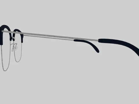Square half frame glasses 3D Model