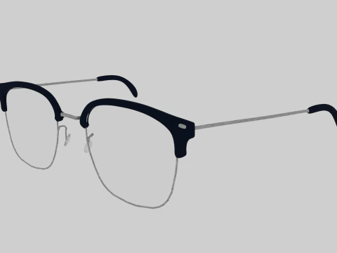 Square half frame glasses 3D Model