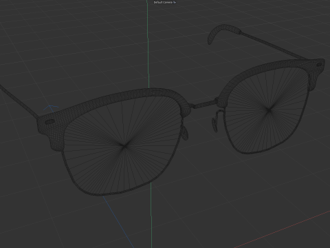 Square half frame glasses Model 3D
