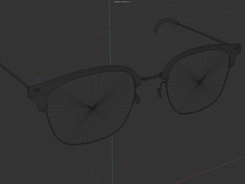 Square half frame glasses 3D Model