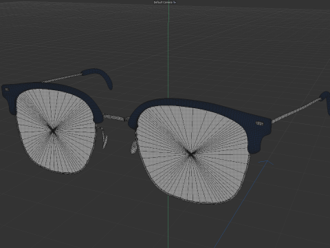 Square half frame glasses Model 3D