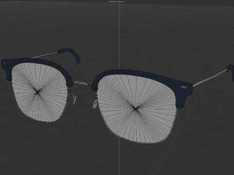 Square half frame glasses 3D Model
