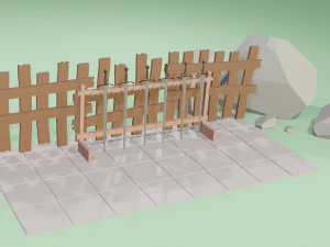 Set medievale in polietilene basso Modello 3D