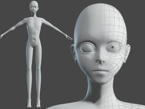 3D characteryoung man base mesh 3D Model