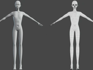 3D characteryoung man base mesh 3D Model