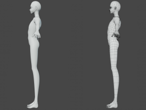 3D characteryoung man base mesh 3D 模型