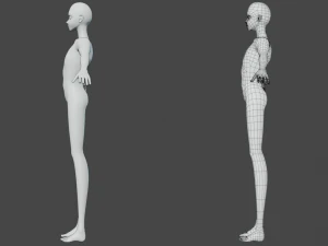 3D characteryoung man base mesh 3D Model