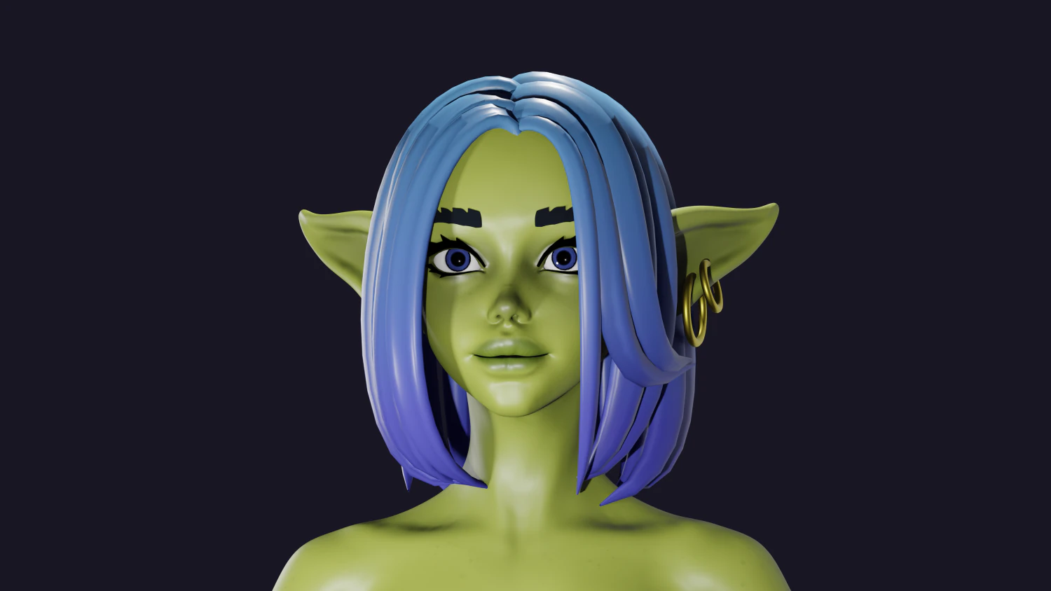 Goblin Girl Basemesh 3D Model .c4d .max .obj .3ds .fbx .stl .blend 