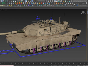 M1A2 Abrams Rigged Model 3D