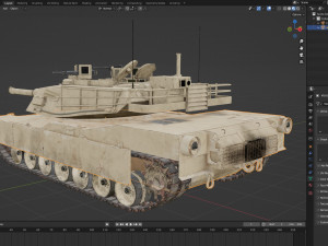 M1A2 Abrams Rigged Model 3D