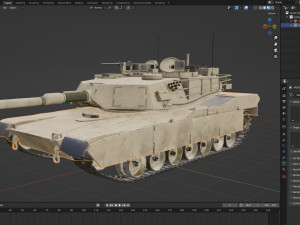 M1A2 Abrams Rigged Model 3D