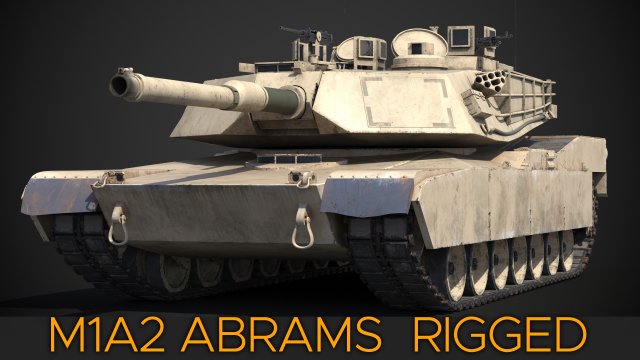 M1A2 Abrams Rigged Model 3D .c4d .max .obj .3ds .fbx .stl .blend 