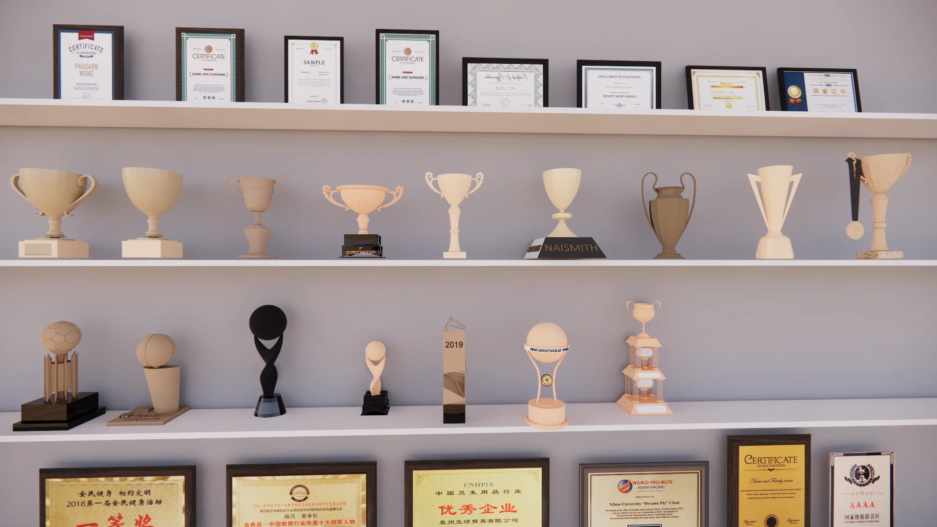 Trophy Cup -A2 3D Model .c4d .max .obj .3ds .fbx .stl .blend