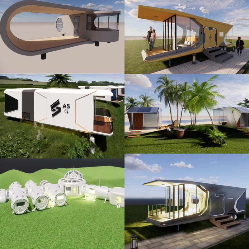 Capsule room -A4 Model 3D .c4d .max .obj .3ds .fbx .stl .blend