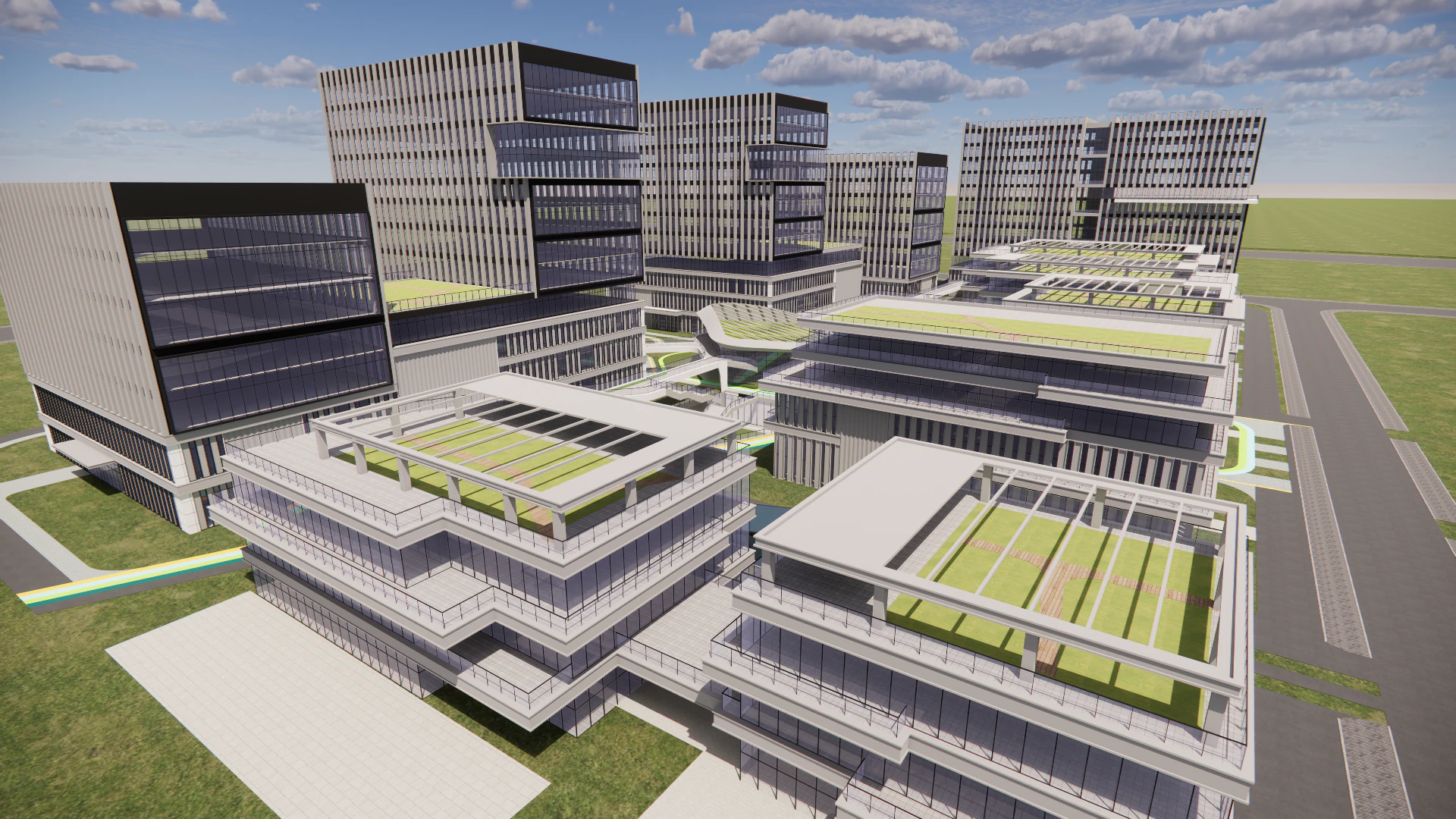 Modern City Block -A3 3D Model .c4d .max .obj .3ds .fbx .stl .blend 