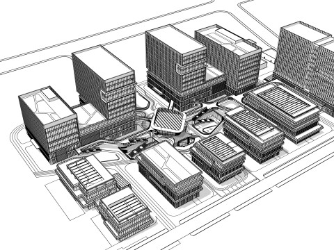 Modern City Block -A3 Modello 3D