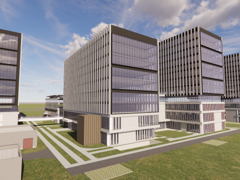 Modern City Block -A3 Modello 3D