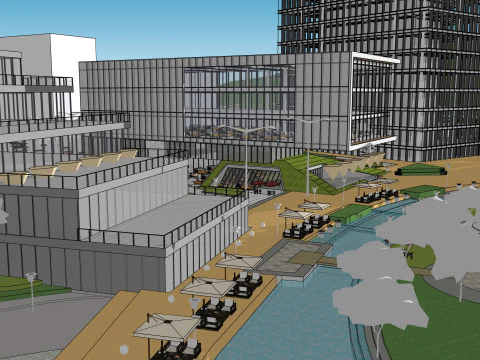 Modern City Block -A4 3D Model