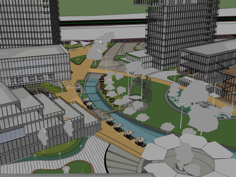 Modern City Block -A4 3D Модель
