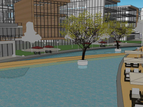Modern City Block -A4 3D Model