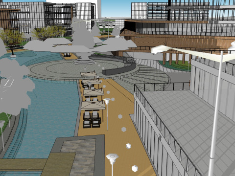Modern City Block -A4 3D Модель
