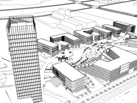 Modern City Block -A4 3D Model