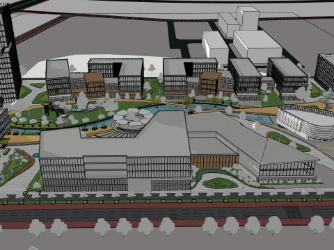 Modern City Block -A4 3D Model