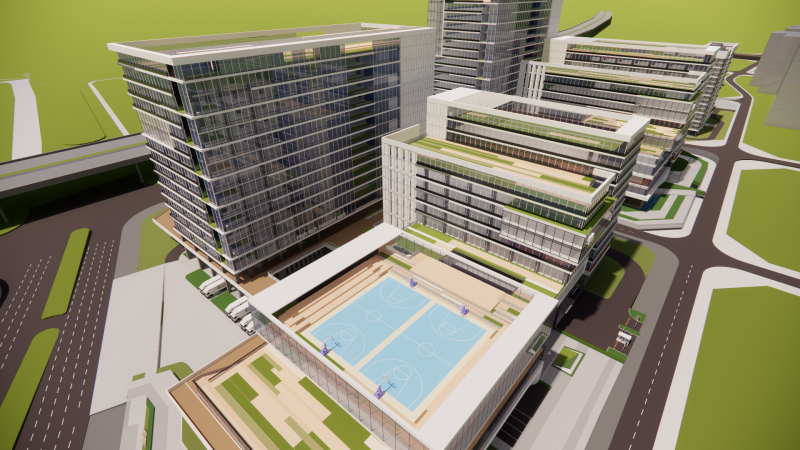 Modern City Block -A5 3D 模型 .c4d .max .obj .3ds .fbx .stl .blend