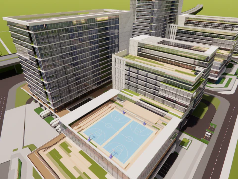 Modern Şehir Bloğu -A5 3D Model