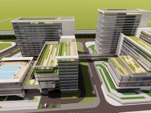 Modern City Block -A5 3D Model