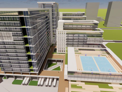 Modern City Block -A5 3D Model