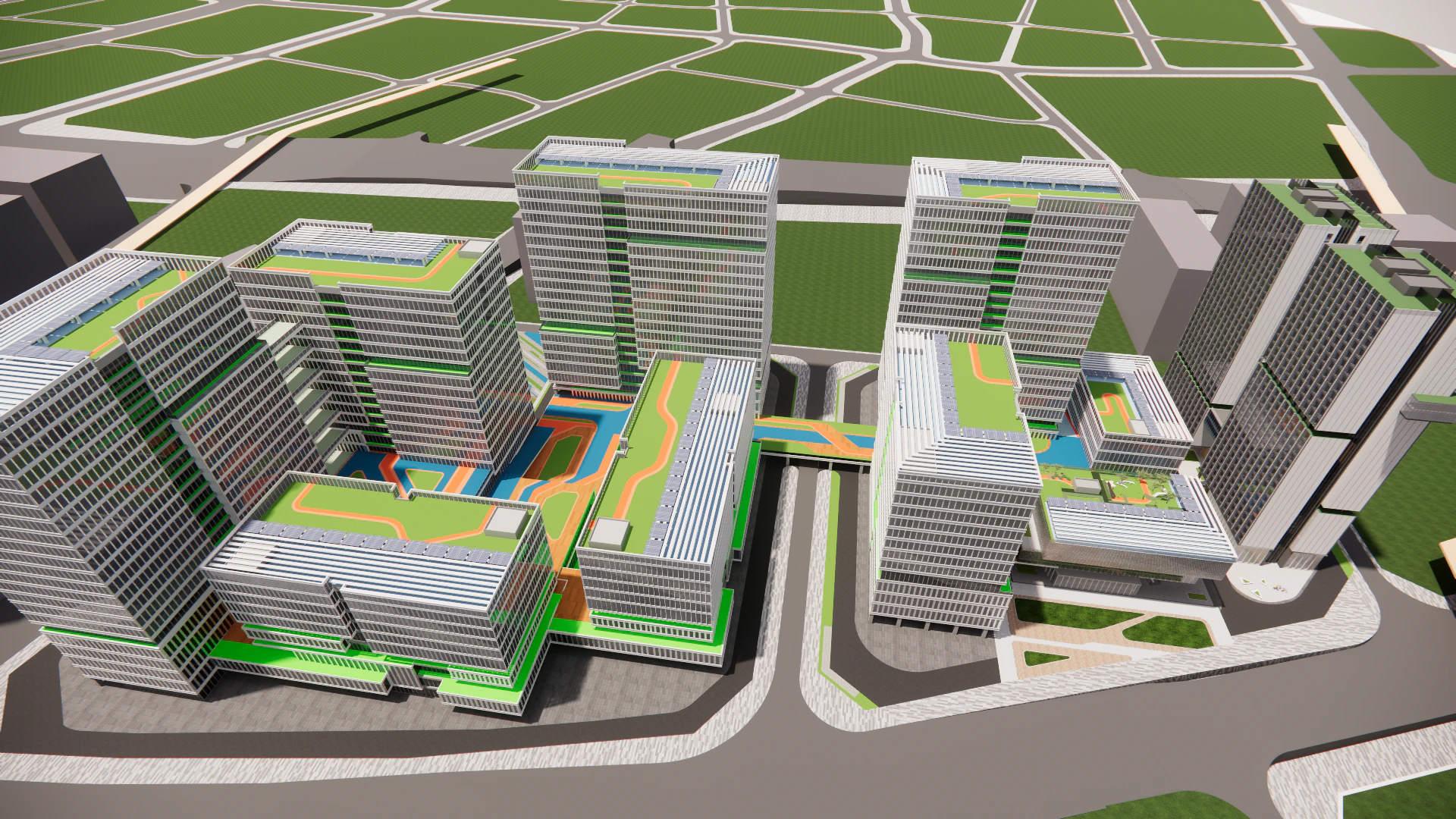Modern City Block -A6 3D Model .c4d .max .obj .3ds .fbx .stl .blend 