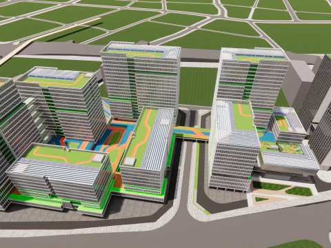 Modern City Block -A6 3D Model