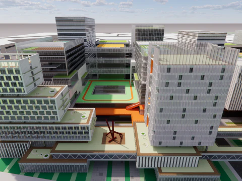 Modern City Block -A7 3D Model