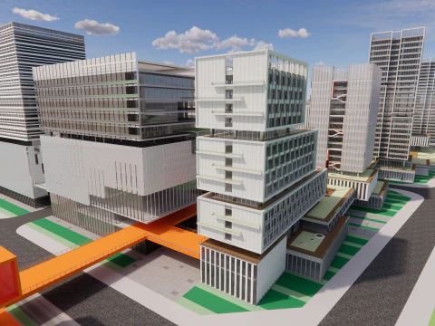Modern City Block -A7 3D Model